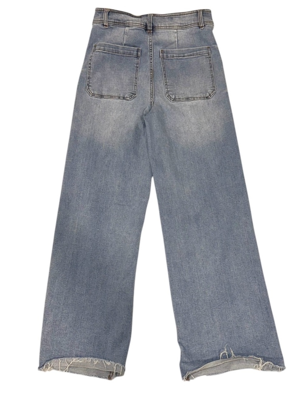 OAT New York Wide Leg Jeans High-Rise Light Wash Denim Sailor Utility Sz 6/28 - Picture 4 of 9